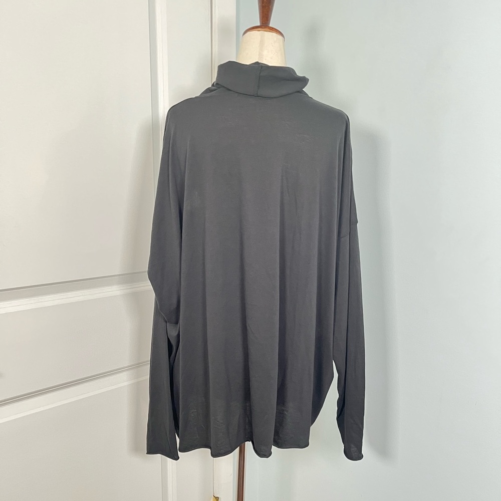 Eskandar black 100% prima cotton turtleneck top - Picture 9 of 11